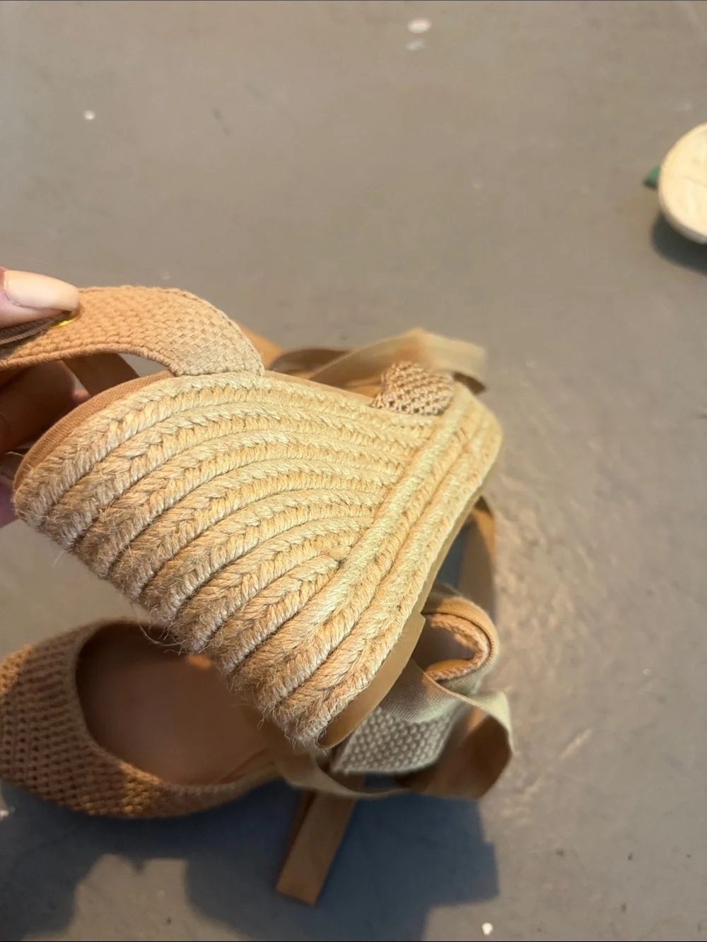 Zara Beige Woven Espadrille Tie-Up Sandals - Picture 11 of 11